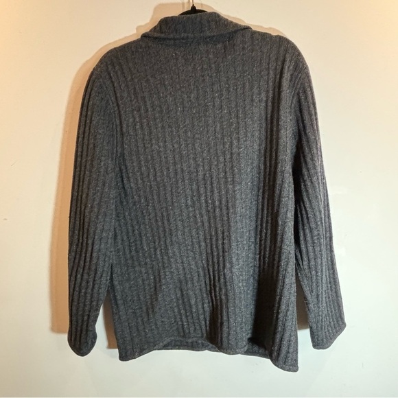 HERMAN GEIST Sz M 100% Lambswool Ribbed Pockets Button Up Collar Cardigan - Picture 8 of 10